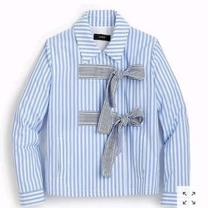 J. Crew Rhonda Mixed Stripe Bow Jacket